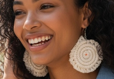Macrame Circle Earrings