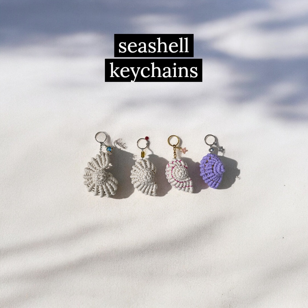 Macrame Seashell Keychain