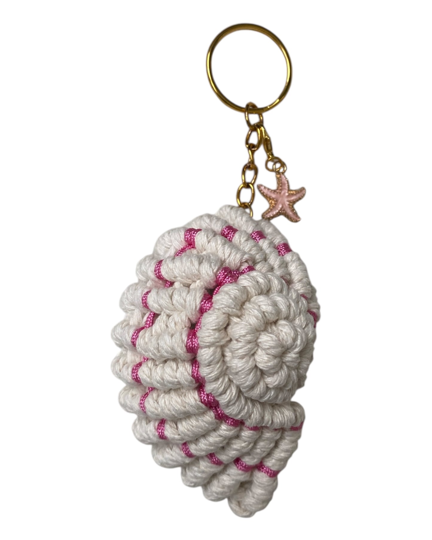 Macrame Seashell Keychain