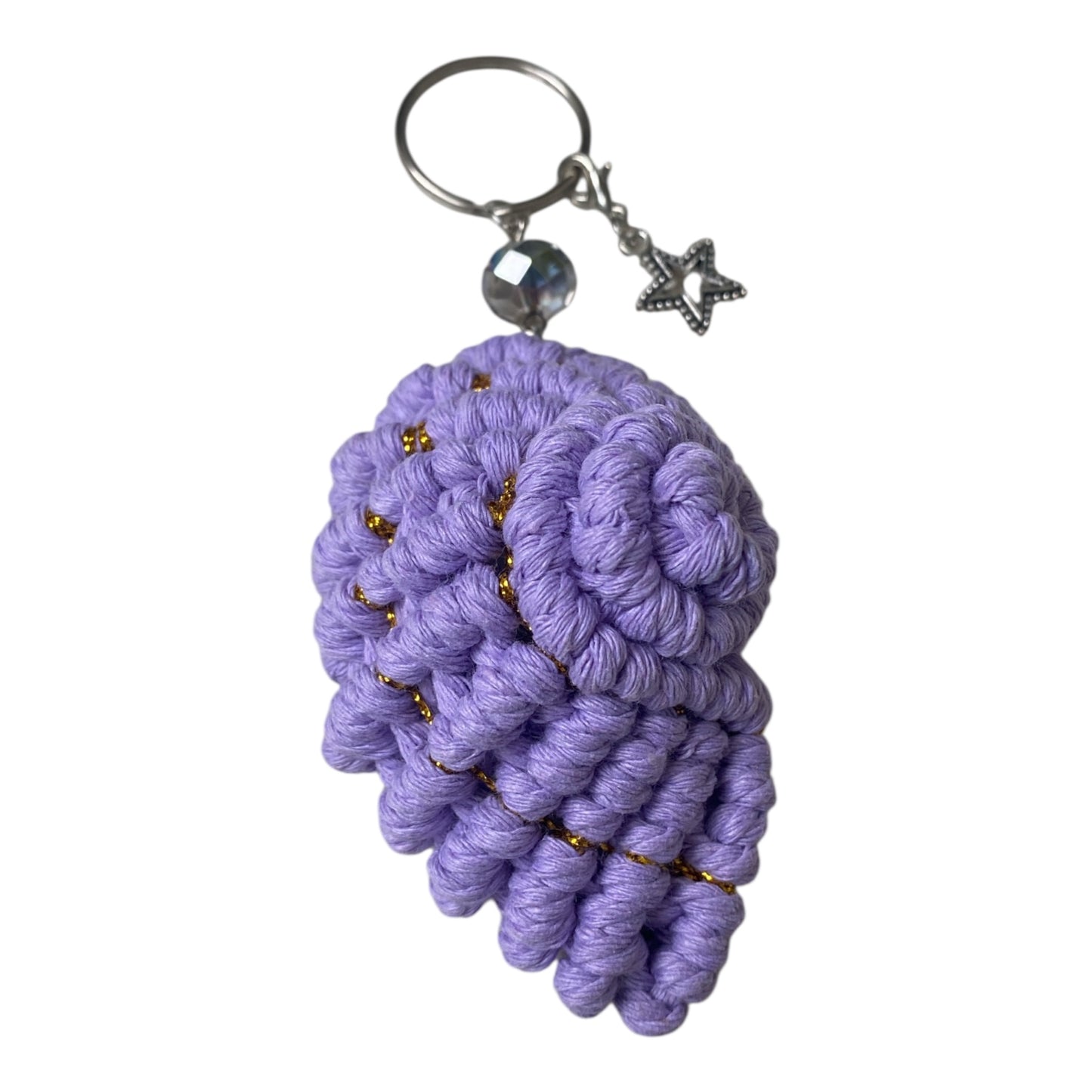 Macrame Seashell Keychain