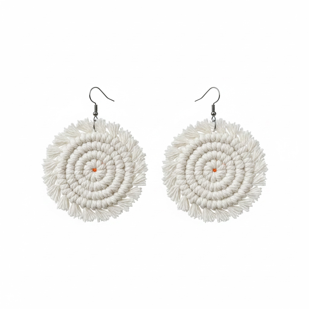 Macrame Circle Earrings