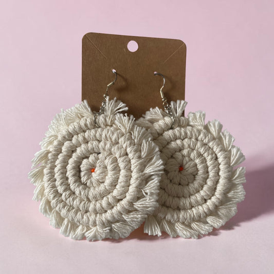 Macrame Circle Earrings